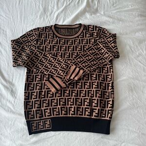 FF Logo Knit Sweater Brown & Black | Size IT 46 (US M)